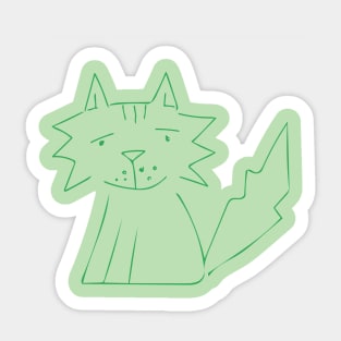 Green Cat Sticker